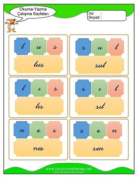 s sesi Hece Kartları